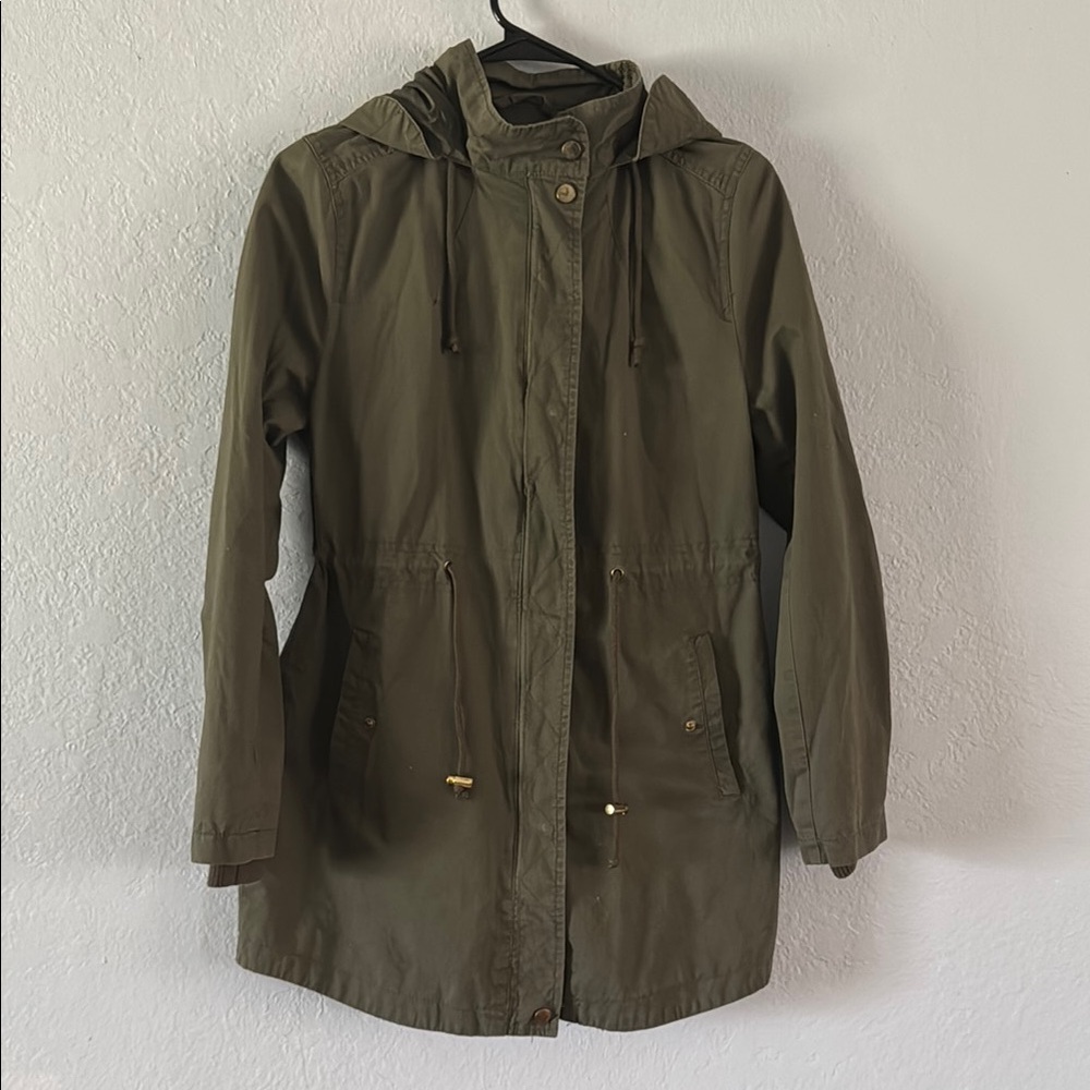 Olive Green Hooded Women's Jacket